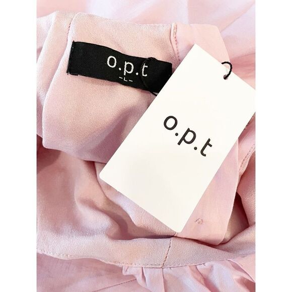 NWT o.p.t. One Pretty Thing Ida Dress Puff Sleeve Pink Wedding $159 Size Large - Picture 6 of 7